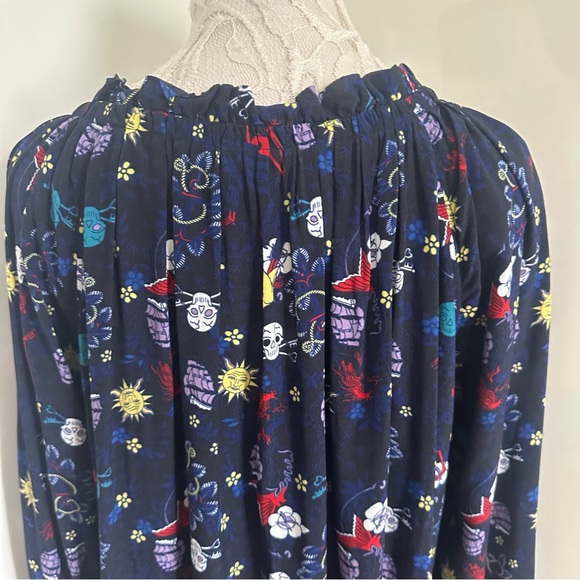 Zadig & Voltaire Theresa Print Tattoo Pirate Shirt sz S - Picture 12 of 15